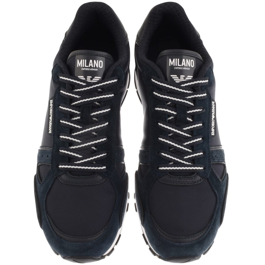 Alternative Image for ProductEmporio Armani Logo Trainers Navy3